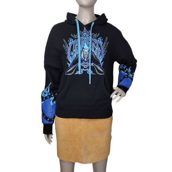 Disney Villains Hades Hercules "Cursed" Studded Harness Hoodie Sweatshirt - Picture 2 of 8